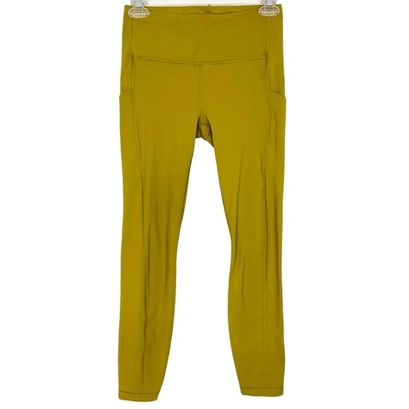 Athleta Ultimate Stash Pocket 7/8 Tight Leggings Womens Size Small Chartreuse - Picture 1 of 16